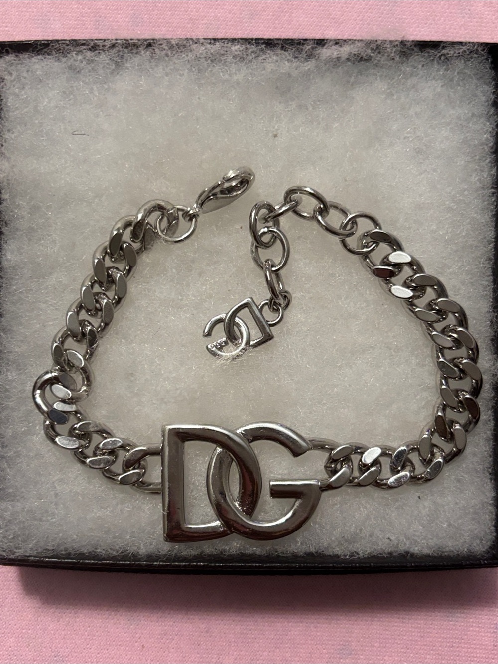 D&G Silver-Tone Chain Bracelet